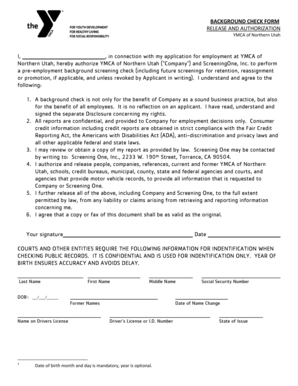 Background Check Form Release and Authorization