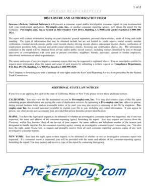 Disclosure and Authorization Form