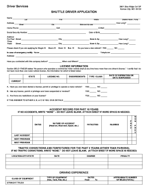 Shuttle Driver Application