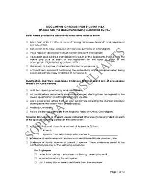 Student Visa Documents Checklist