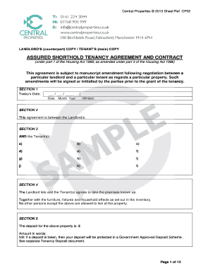 Assured Shorthold Tenancy Agreement