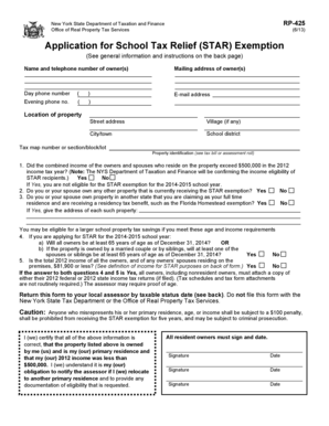 New York STAR Exemption Application