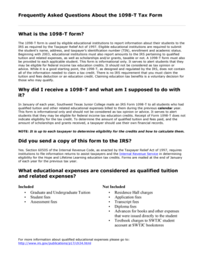 1098-T Tax Form FAQ