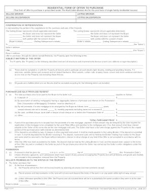 Residential Offer to Purchase Form