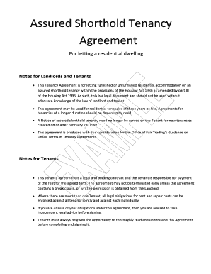 Assured Shorthold Tenancy Agreement