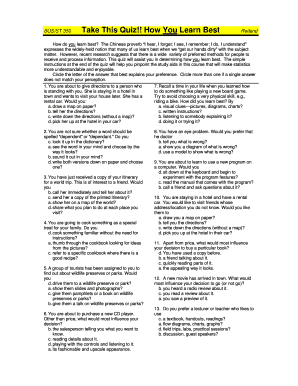 How You Learn Best Quiz