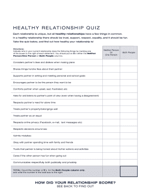 Healthy Relationship Quiz