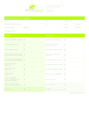 Personal Financial Statement