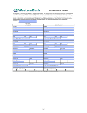 Personal Financial Statement