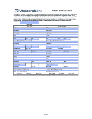 Personal Financial Statement