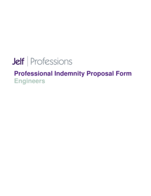 Professional Indemnity Proposal Form for Engineers