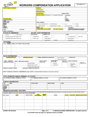 Workers Compensation Application Form