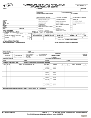 Commercial Insurance Application Form