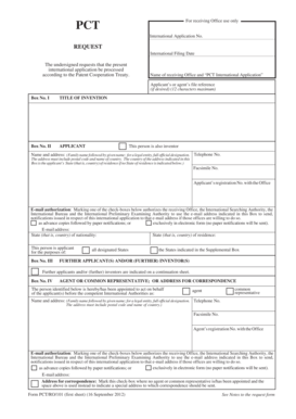 PCT International Application Form