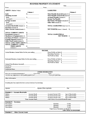 Business Property Statement Form