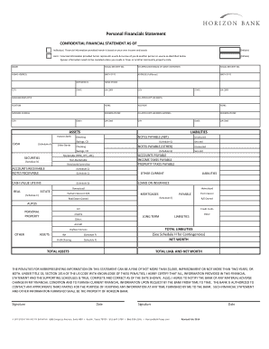 Personal Financial Statement Template