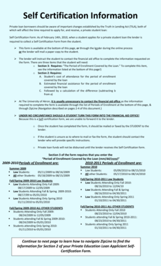 Private Education Loan Applicant Self-Certification Form