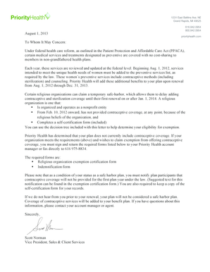 Religious Organization Exemption Certification Form