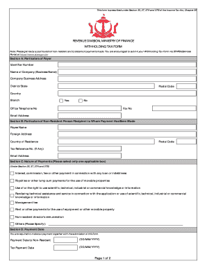 Brunei Withholding Tax Form