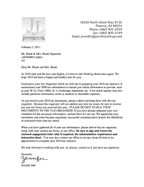 2010 Tax Organizer and Engagement Letter