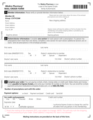 Medco Pharmacy Mail-Order Form