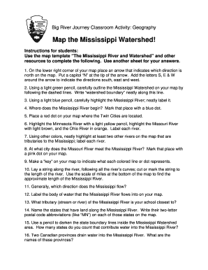 Mississippi Watershed Map Activity
