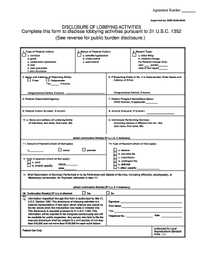 SF-LLL Disclosure of Lobbying Activities