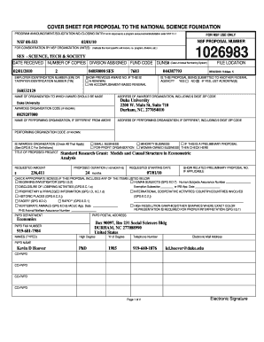 NSF Full Proposal Example 2010 - SSRI - Duke University - ssri duke