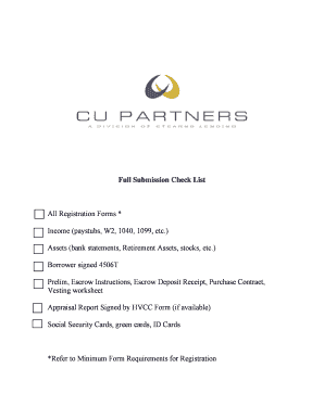 Mortgage Loan Registration Checklist