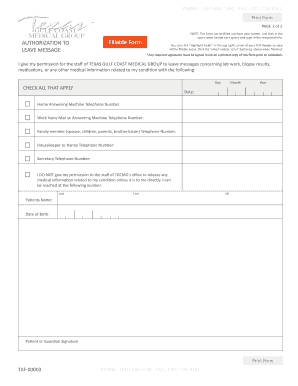 Texas Medical Authorization Form