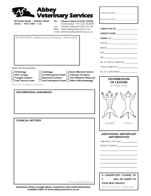 Veterinary Lab Submission Form