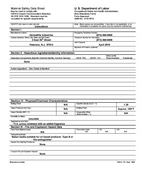Material Safety Data Sheet for CalmoDerm