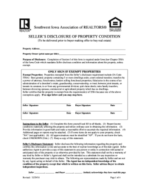 Iowa Seller’s Disclosure of Property Condition