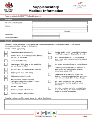 Medical Information for Driving Licence