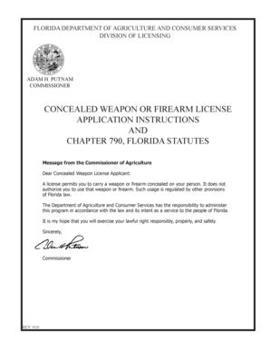 Florida Concealed Weapon License Application