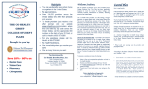 Co-Health College Student Dental Plan Application