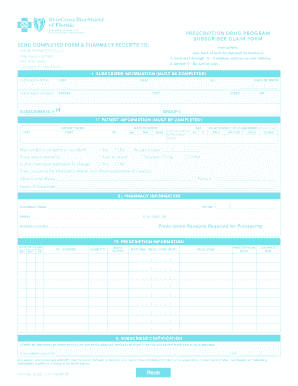 Prescription Drug Program Subscriber Claim Form