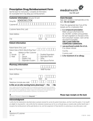 Prescription Drug Reimbursement Form