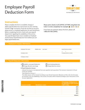 Employee Payroll Deduction Form