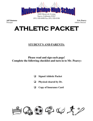 California High School Athletic Packet