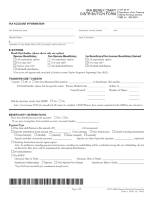IRA Beneficiary Form W-4P