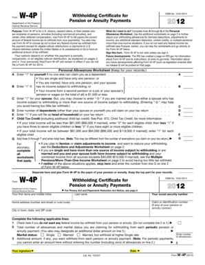 Form W-4P Withholding Certificate