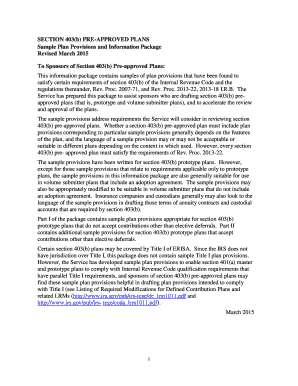 Section 403(b) Pre-Approved Plan Provisions