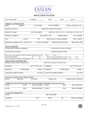 Application to Lease