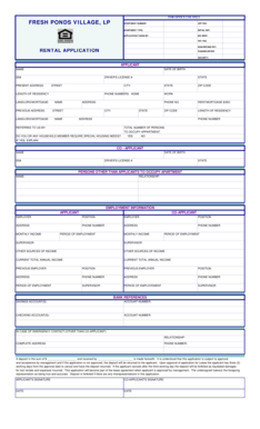 Rental Application Form