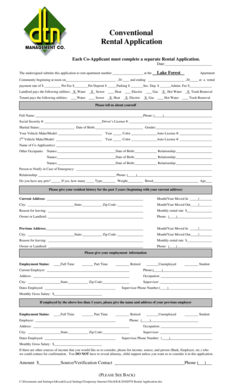 Conventional Rental Application