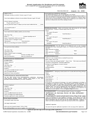 Rental Application for Residents and Occupants