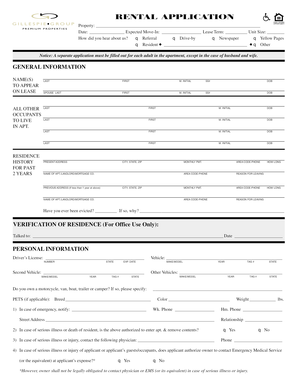 Rental Application Form