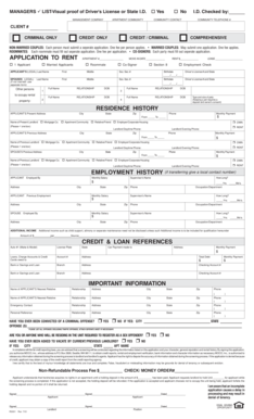 Apartment Rental Application Form