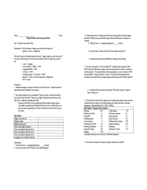 Physical Science Lab: Energy and Power